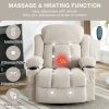 Ultimate Beige Swing Recliner Sofa with Heated Massage, USB Ports & Cup Holders – Cozy Relaxation Redefined