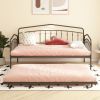 Glamorous Black Fox Twin Daybed with Trundle | Stylish & Versatile Twin Bed for Any Space