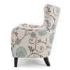 STUNNING VINTAGE FLORAL CLUB CHAIR - ELEGANT WHITE & BLUE - CLASSIC STYLE & COMFORT