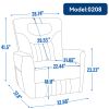 Blue Swivel and Rocker Power Recliner Chair with Lumbar and Neck Support Pillow, Heavy Duty Motion Mechanism with USB and Type-C Ports