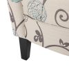 STUNNING VINTAGE FLORAL CLUB CHAIR - ELEGANT WHITE & BLUE - CLASSIC STYLE & COMFORT