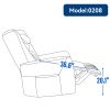 Blue Swivel and Rocker Power Recliner Chair with Lumbar and Neck Support Pillow, Heavy Duty Motion Mechanism with USB and Type-C Ports