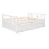 FULL SIZE DAYBED w/ TWIN TRUNDLE & STORAGE DRAWERS | ELEGANT WHITE SOFA BED