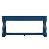 Charming Navy Blue Extra-Thick Long Wood Console Table | 3 Drawers & Bottom Shelf for Entryway & Hallway - Easy Assembly