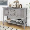 Charming Cambridge Vintage Console Table with Ample Storage | 4 Small Drawers & Bottom Shelf - Antique Gray for Living Rooms, Entrances & Kitchens