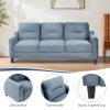 COZY BLUE-GREY LIVING ROOM SECTIONAL | LUXURY COMFORT SOFA