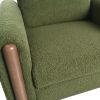 OVERSIZED GREEN ACCENT CHAIR | LUXE UPHOLSTERED SOFA WITH WALNUT LEGS & CURVED ARMS