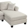 ULTRA-LUXE WHITE VELVET 4PC SECTIONAL SOFA w/ OTTOMAN & RIGHT CHAISE – 122”x91” | Spacious, Modern Comfort