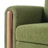 OVERSIZED GREEN ACCENT CHAIR | LUXE UPHOLSTERED SOFA WITH WALNUT LEGS & CURVED ARMS