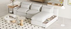 Vibrant U-Style L-Shaped Modular Sectional Sofa | Removable Cushions, 3 Pillows & Hidden Storage | Ideal for Living Rooms