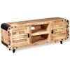 MANGO WOOD TV STAND - 47" Rustic Brown Solid Cabinet | Compact Media Console