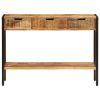 Beautiful 3-Drawer Brown Sideboard | Solid Mango Wood 43.3" Storage Cabinet for Elegant Interiors