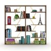 Furnish Home Store Wood Frame Etagere Open Back 6 Shelves Bookcase Industrial Bookshelf for Office and Living Rooms Modern Bookcases Large Bookshelf O