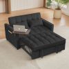 Black Velvet Loveseat Sofa Bed