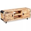 MANGO WOOD TV STAND - 47" Rustic Brown Solid Cabinet | Compact Media Console