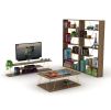 Furnish Home Store Wood Frame Etagere Open Back 6 Shelves Bookcase Industrial Bookshelf for Office and Living Rooms Modern Bookcases Large Bookshelf O