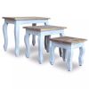 Nesting Table Set 3 Pieces Solid Reclaimed Wood - Brown