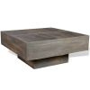 Coffee Table Dark Brown Square Solid Mango Wood - Brown