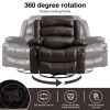 Massage Swivel Rocker Recliner Chair with Vibration Massage and Heat Ergonomic Lounge Chair for Living Room with Rocking Function and Side Pocket 2 Cu