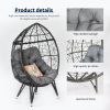 Wicker Egg Chair Indoor Basket Wicker Chair with Grey Cushion