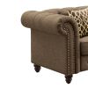 LUXURIOUS BROWN TUFTED ACCENT CHAIR WITH PILLOW | ELEGANT & COMFY SEAT