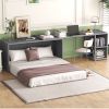 Queen Size Murphy Bed with Rotable Desk, Gray