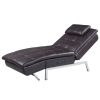 LUXURY BROWN CHAISE LOUNGE WITH USB PORT & PILLOW