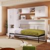 STYLISH WHITE TWIN MURPHY BED | STORAGE DRAWERS, OPEN SHELVES & BUILT-IN WARDROBE – SPACE-SAVING FURNITURE