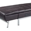 LUXURY BROWN CHAISE LOUNGE WITH USB PORT & PILLOW