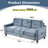 COZY BLUE-GREY LIVING ROOM SECTIONAL | LUXURY COMFORT SOFA