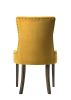 Farren Side Chair, Yellow Velvet & Espresso Finish (Set-2)