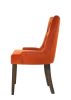 Farren Side Chair, Orange Velvet & Espresso Finish (Set-2)