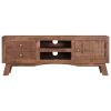 TV Cabinet 43.3"x11.8"x15.7" Rough Mango Wood - Grey