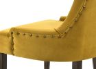 Farren Side Chair, Yellow Velvet & Espresso Finish (Set-2)