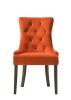 Farren Side Chair, Orange Velvet & Espresso Finish (Set-2)