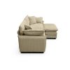 Two-Seater Sofa with One Footrest, L-Shaped 2-Seater Sofa with Ottoman for Small Living Spaces,Tan Corduroy