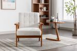 Leisure Chair w Solid Wood Armrest & Feet, Mid-Century Modern Accent chair, for your Living Room, Bedroom, Studio