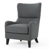 Modern Upholstered Armchair with Solid Leg, Leisure Single Sofa Chair for Living Room Bedroom Reading and Studio