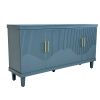 LARGE 60" 4-DOOR BLUE STORAGE CABINET | VERSATILE FOR LIVING ROOM, KITCHEN & BEDROOM