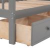 GRAY TWIN-OVER-TWIN BUNK BED WITH 3 DRAWERS - SPACE SAVER FOR BEDROOM & DORM