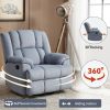 ULTIMATE BLUE COMFY SWIVEL ROCKER RECLINER CHAIR