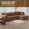 L-Shape Sectional Sofa, Modular Sectional Living Room Sofa Set, Minimalist Style Couch