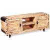 MANGO WOOD TV STAND - 47" Rustic Brown Solid Cabinet | Compact Media Console