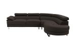 LUXURY ESPRESSO FAUX LEATHER SECTIONAL SOFA SET WITH FLIP-UP HEADREST – 2PC