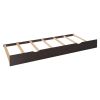 Elegant Queen Size Wooden Bed with All-in-One Cabinet, Shelf & Sockets | Twin XL Trundle | Rich Espresso Finish