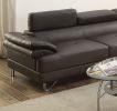 LUXURY ESPRESSO FAUX LEATHER SECTIONAL SOFA SET WITH FLIP-UP HEADREST – 2PC