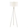 Pacific Tripod Metal Tripod Floor Lamp with Glass Shade