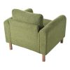 OVERSIZED GREEN ACCENT CHAIR | LUXE UPHOLSTERED SOFA WITH WALNUT LEGS & CURVED ARMS