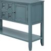 VINTAGE DARK BLUE CONSOLE TABLE - CAMBRIDGE COLLECTION | 4 DRAWERS & SHELF STORAGE FOR LIVING ROOM, ENTRYWAY, KITCHEN