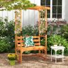 Stunning 6.2 FT Tall Garden Arbor with Pergola & Cozy 2-Seat Bench – Perfect for Lawn & Backyard Decor